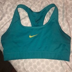 Turquoise Nike sports bra